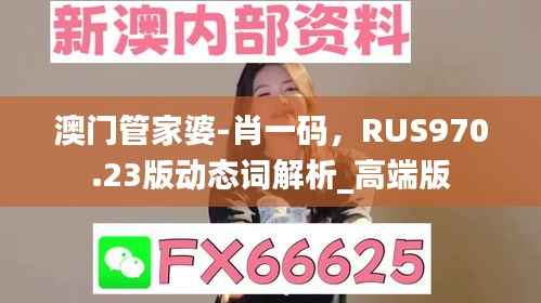 澳门管家婆-肖一码,RUS970.23版动态词解析_高端版