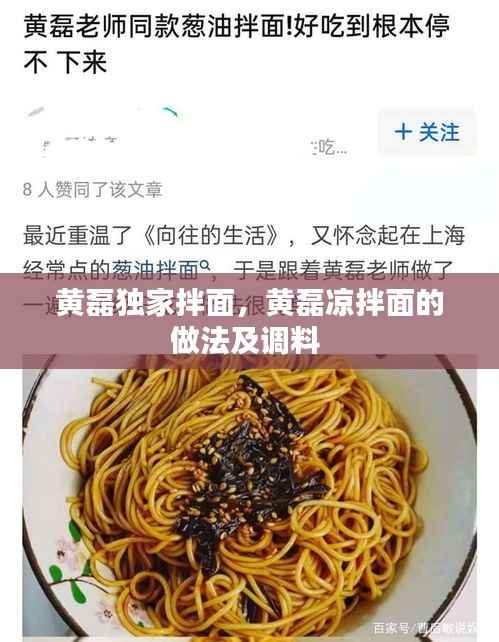 黄磊独家拌面,黄磊凉拌面的做法及调料