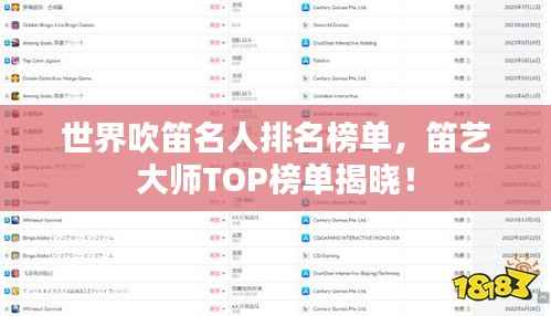 世界吹笛名人排名榜单,笛艺大师TOP榜单揭晓!