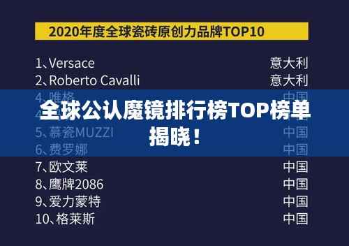 全球公认魔镜排行榜TOP榜单揭晓！