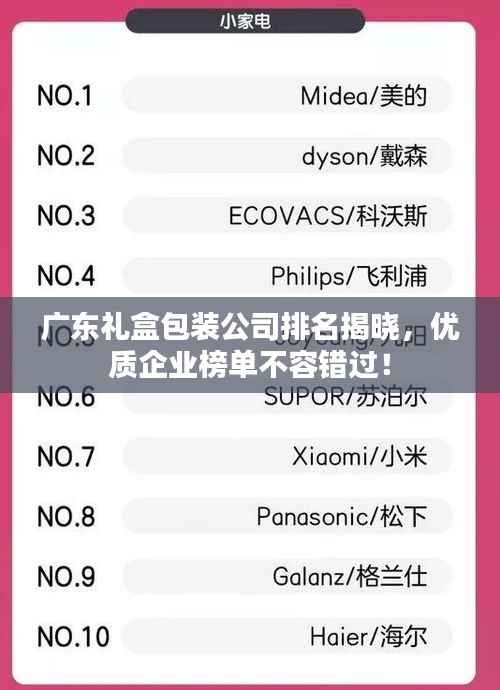 广东礼盒包装公司排名揭晓,优质企业榜单不容错过!